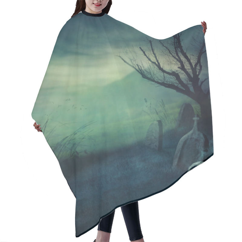 Personality  Halloween Graveyard Hair Cutting Cape