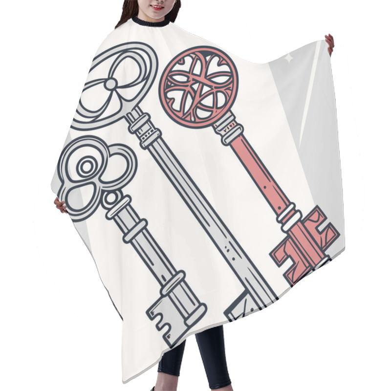 Personality  A Creative Vector Featuring Encrypted Keys Arranged In Intricate Geometric Designs, Symbolizing Digital Security And Encryption. Hair Cutting Cape