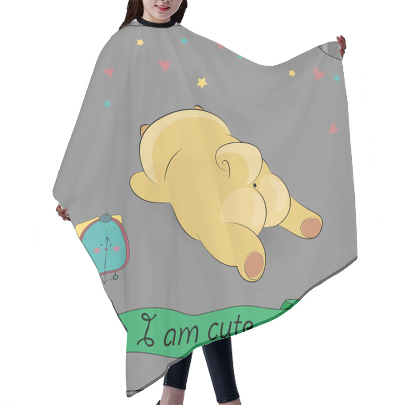 Personality  Cute Sleeping Dog With Alarm Clock Hair Cutting Cape