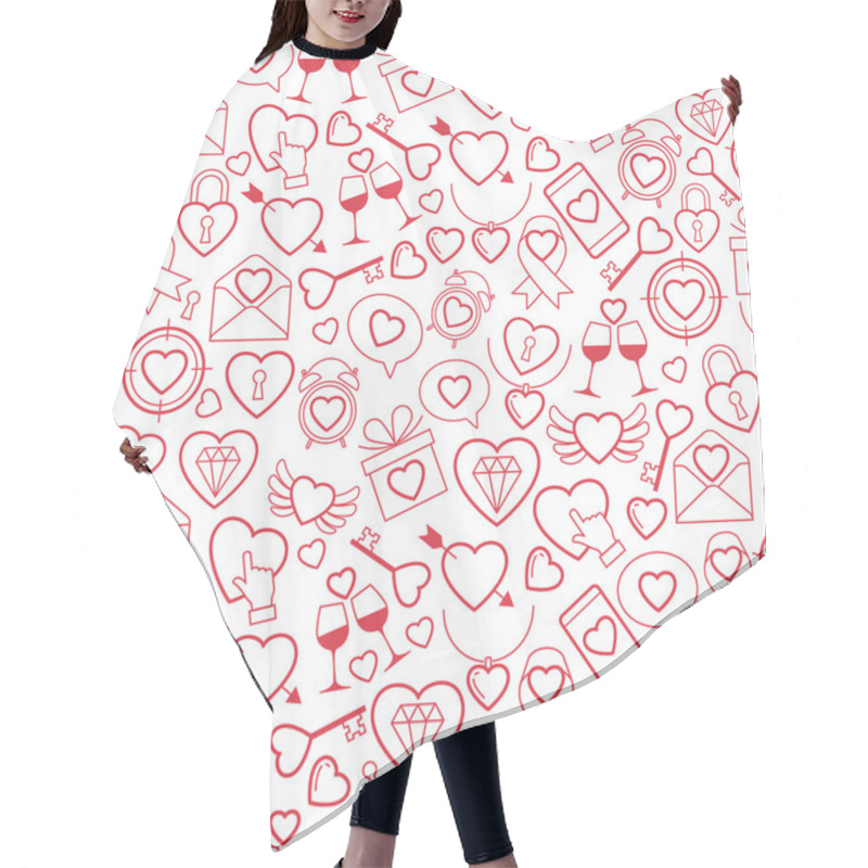 Personality  Heart For Valentines Day Pattern Hair Cutting Cape