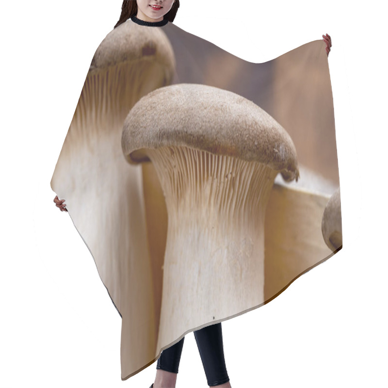 Personality  Tasty Vegetarian Food, Fresh Organic Pleurotus Eryngii King Trumpet Mushrooms  Close Up Hair Cutting Cape