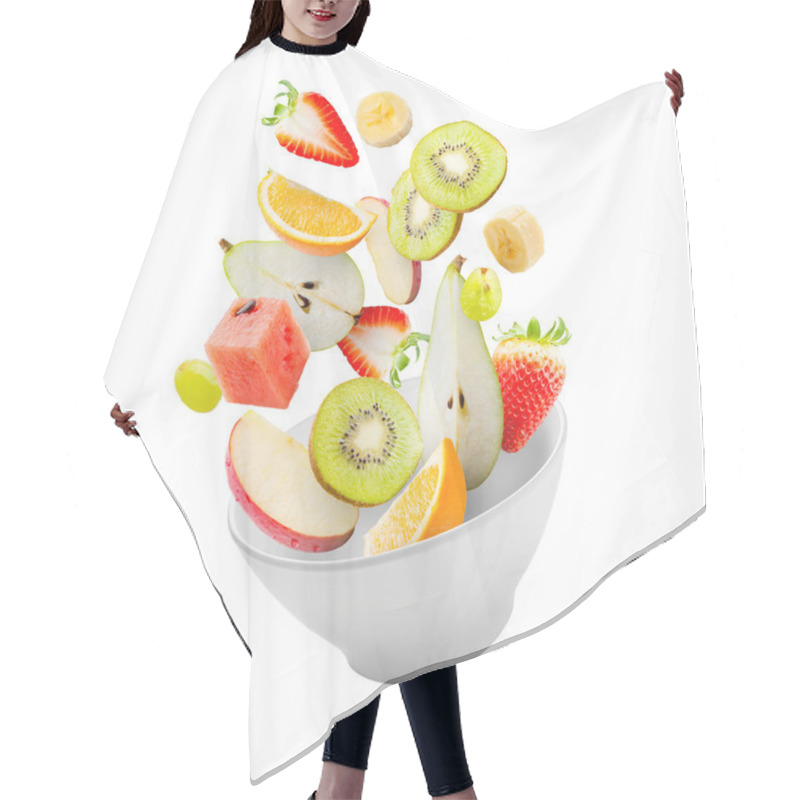 Personality  Light Salad With Flying Fresh Fruits Hair Cutting Cape