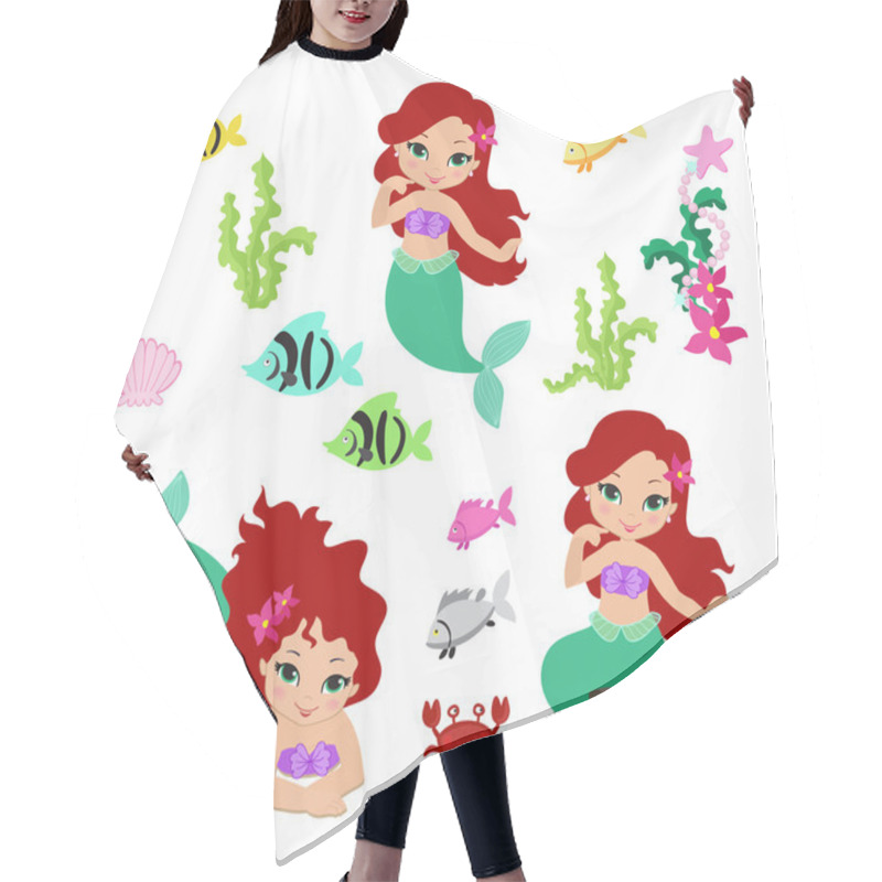 Personality  Set Of Little Mermaid Hair Cutting Cape