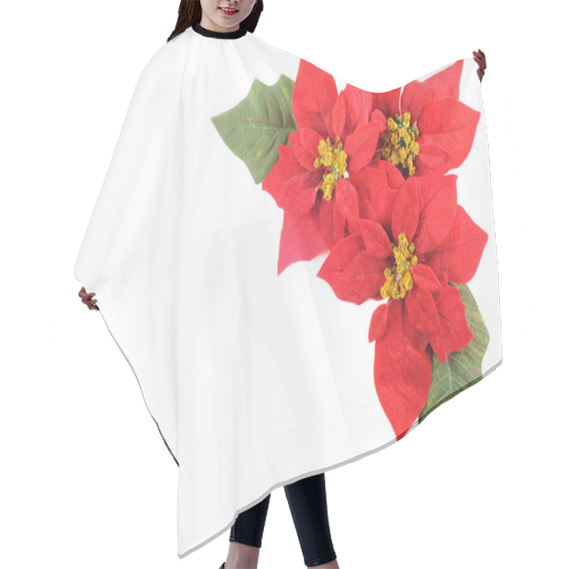 Personality  Poinsettias Flower Hair Cutting Cape