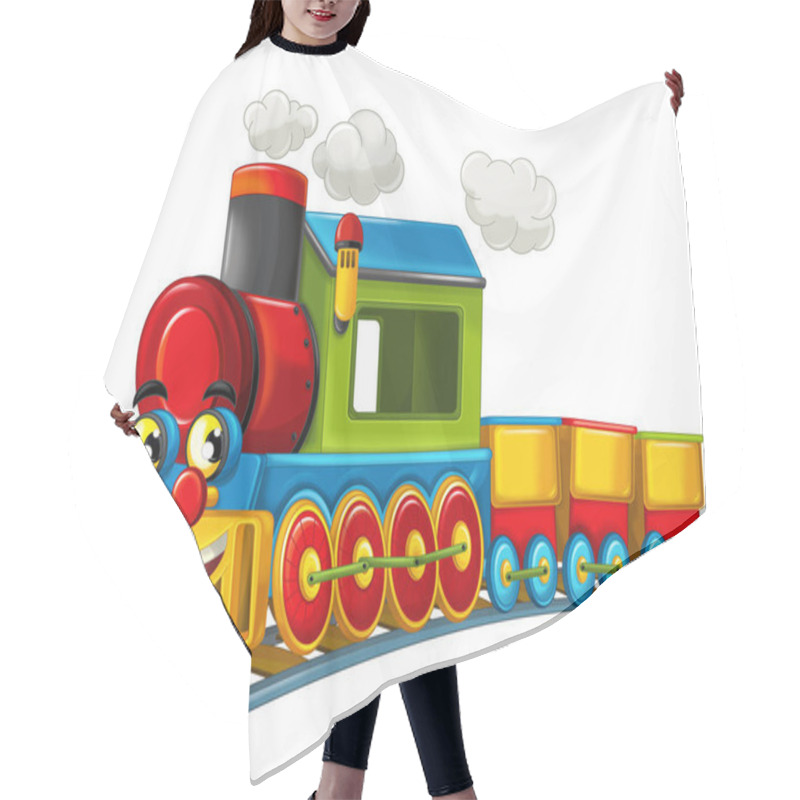 Personality  Cartoon Funny Looking Steam Train   Hair Cutting Cape