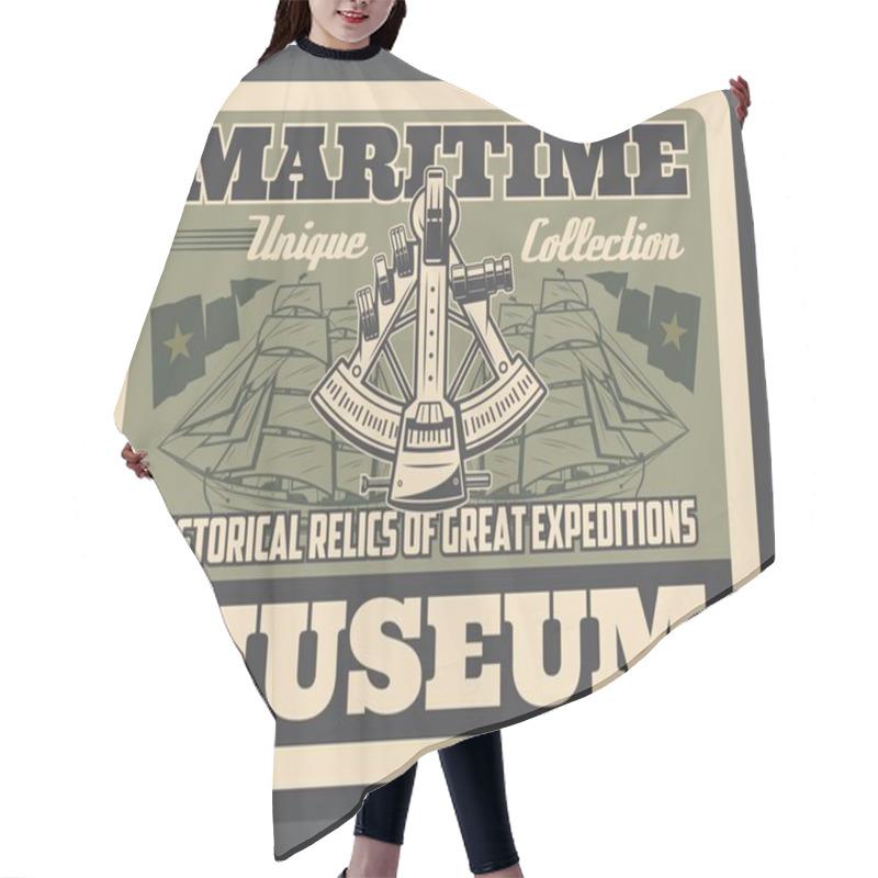 Personality  Maritime Museum Poster With Navigation Tools Hair Cutting Cape