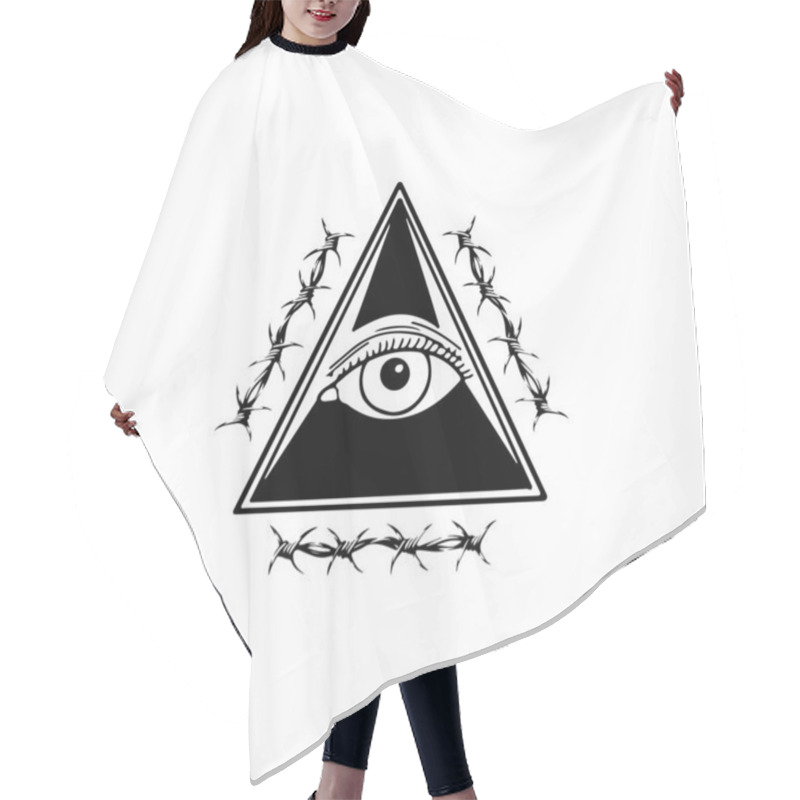 Personality  One-eyed Triangle Symbol Concept Hair Cutting Cape