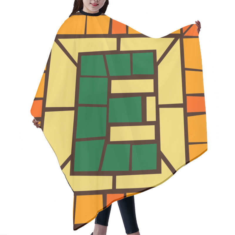 Personality  E- Mosaic Alphabet Capital Letters Hair Cutting Cape