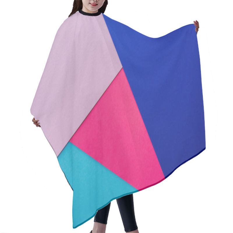 Personality  Abstract Geometric Background With Pink, Blue And Violet Paper Hair Cutting Cape