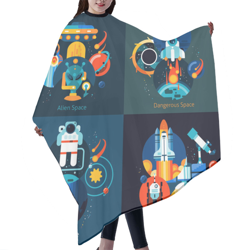 Personality  Space Flat Set Hair Cutting Cape