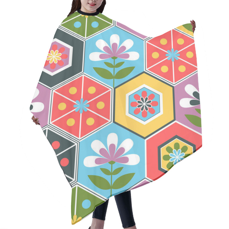 Personality  Retro Flower Pattern Hair Cutting Cape