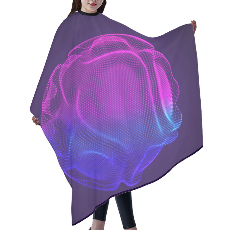 Personality  Vector Abstract Sphere Of Particles, Points Array. Futuristic Vector Illustration. Technology Digital Splash Or Explosion Of Data Points. Spherical Waveform. Cyber UI Or HUD Element Hair Cutting Cape