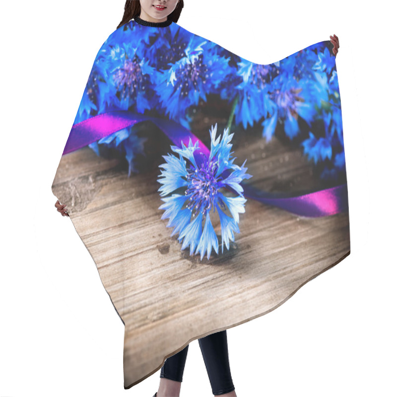 Personality  Wild Blue Cornflowers Hair Cutting Cape