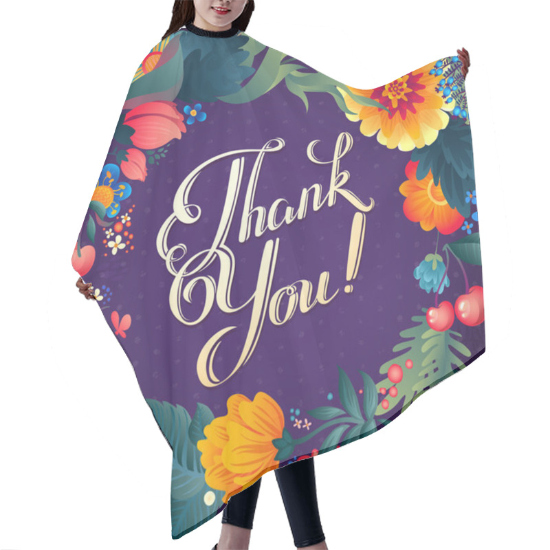 Personality  Thank You Floral Card Hair Cutting Cape