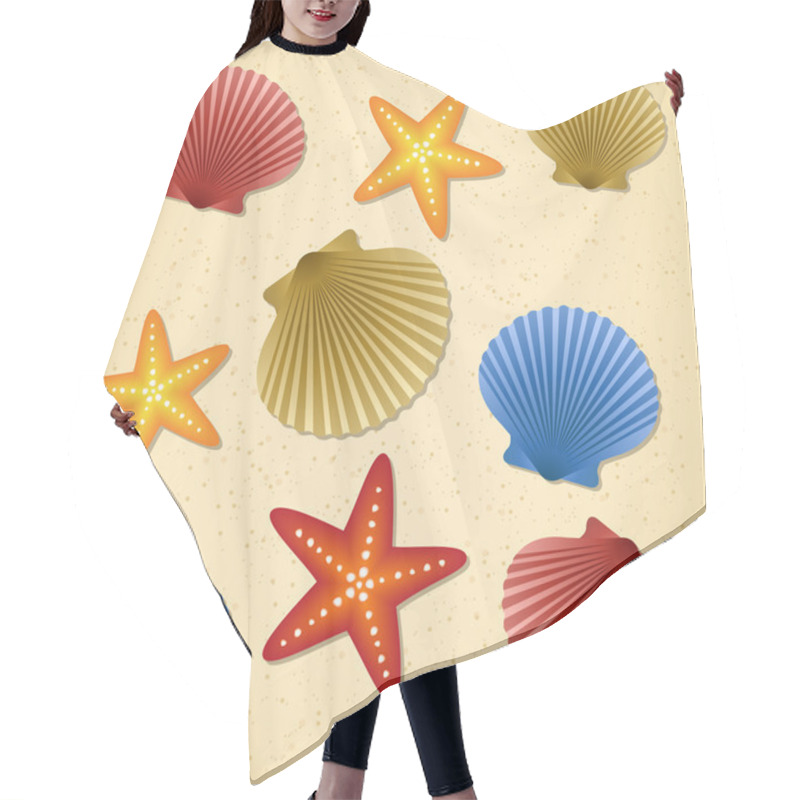 Personality  Seashells And Starfishes Hair Cutting Cape