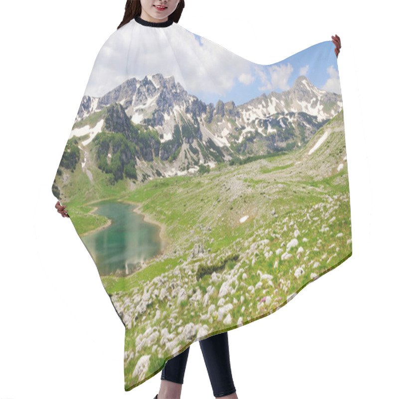 Personality  Mountain Peaks With Lake Hair Cutting Cape