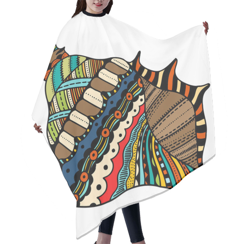 Personality  Seashell Line Art Hair Cutting Cape