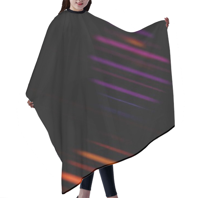 Personality  Abstract Vertical Light Bars In Darkness With Vibrant Purple And Orange Tones Hair Cutting Cape