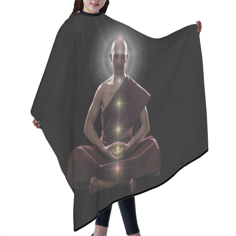 Personality  Buddhist Monk In Meditation Pose Hair Cutting Cape