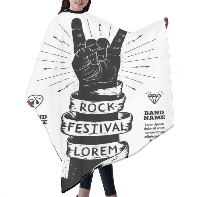 Personality  Rock Festival Poster Hair Cutting Cape