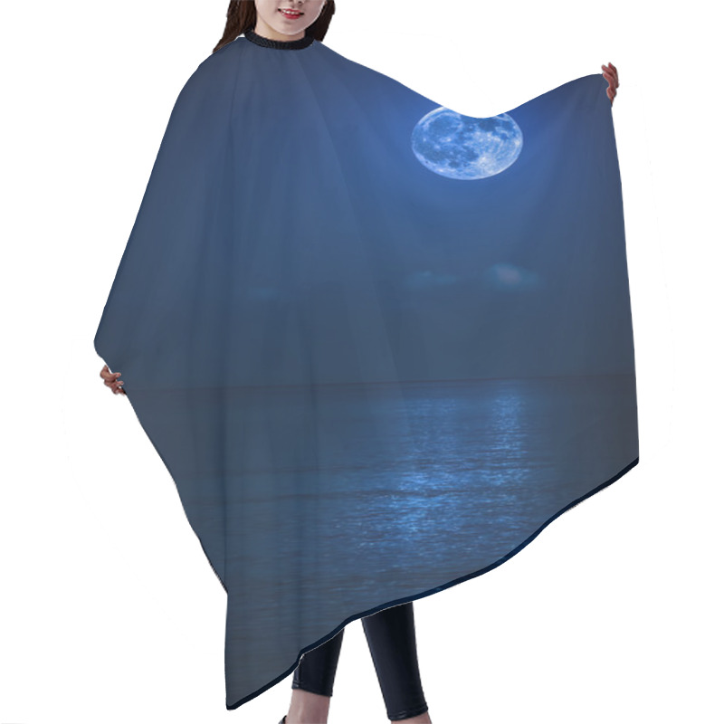 Personality  Bright Full Moon On The Ocean Hair Cutting Cape