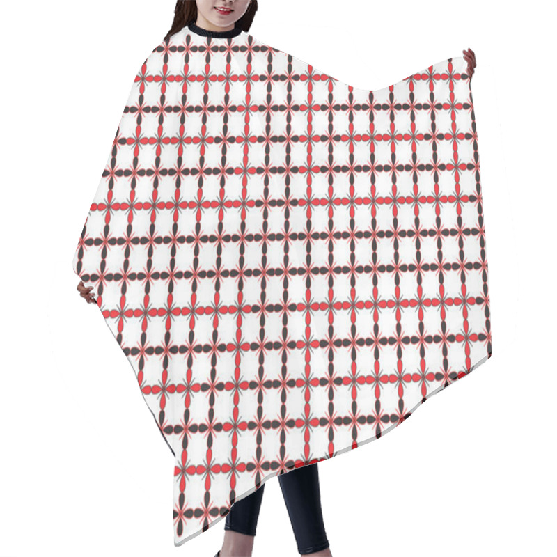 Personality  Wallpaper Pattern Red Black On White Hair Cutting Cape