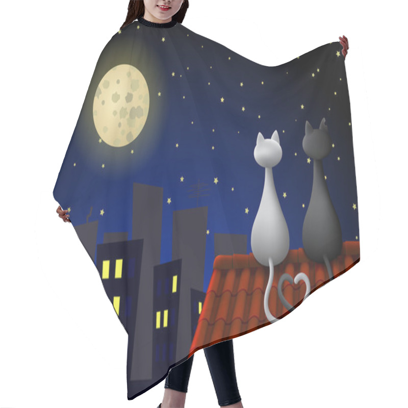 Personality  Two Cats On A Roof Hair Cutting Cape