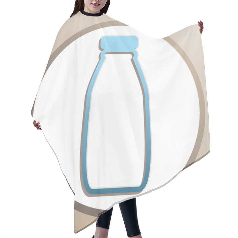 Personality  Milk Bottle Sign. Bright Cerulean Icon In White Speech Balloon A Hair Cutting Cape