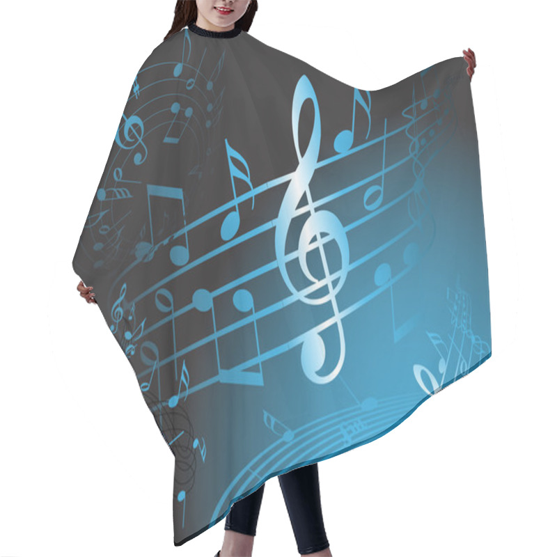 Personality  Blue Music Theme Hair Cutting Cape