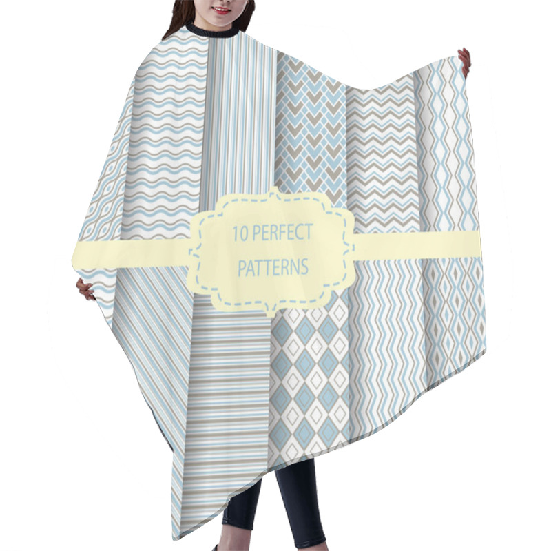 Personality  12 Different Blue And Brown Patterns Hair Cutting Cape