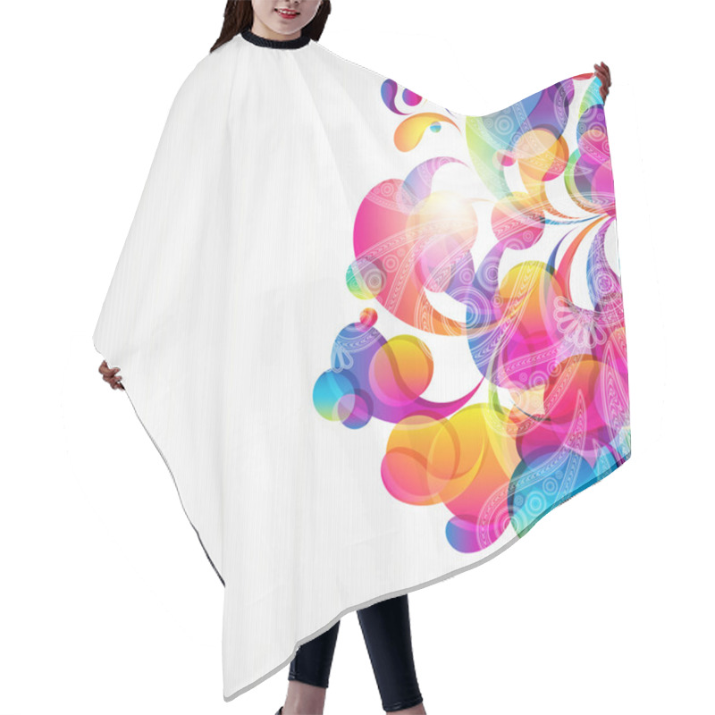 Personality  Abstract Background With Bright Circles And Teardrop-shaped Arch Hair Cutting Cape