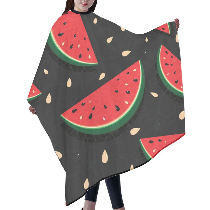 Personality  Fresh Slices Of Red Watermelon Hair Cutting Cape