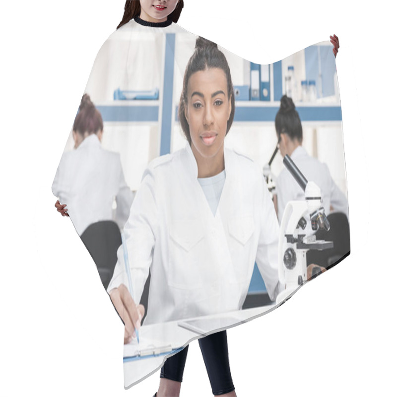 Personality  Scientist Working In Chemical Lab    Hair Cutting Cape