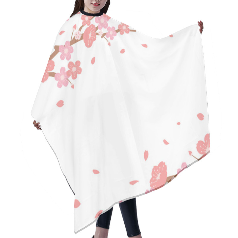 Personality  Cherry Blossoms Background Illustration ( Spring Season Theme )  Hair Cutting Cape