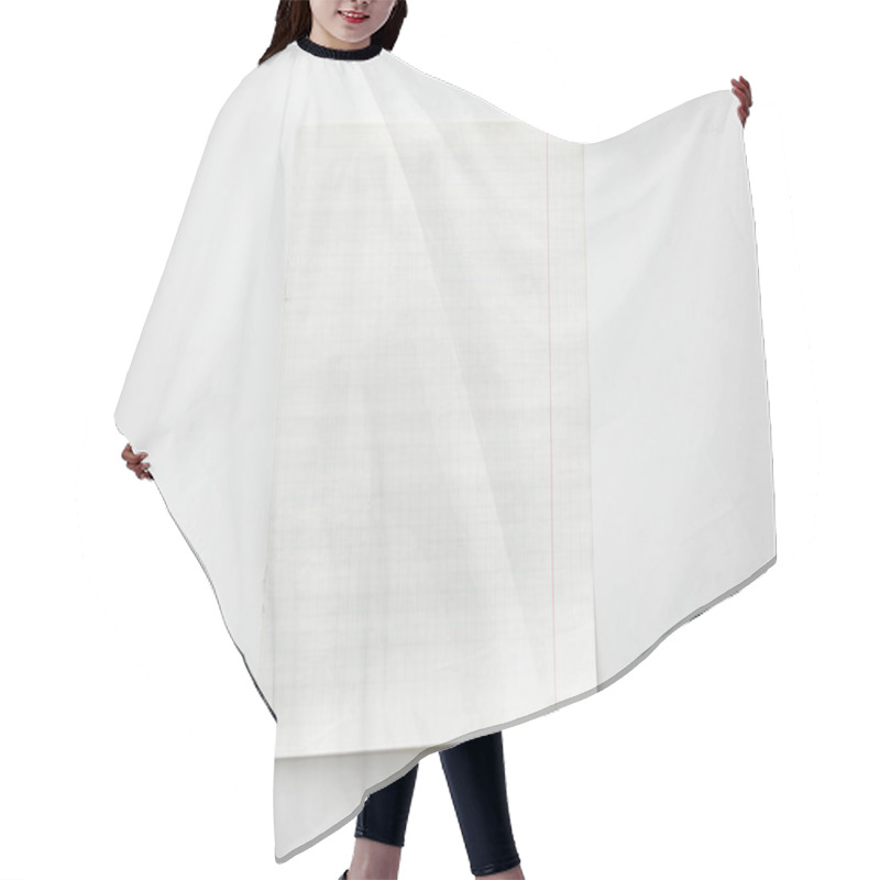 Personality  Top View Of Empty Paper Sheet On White Background Hair Cutting Cape