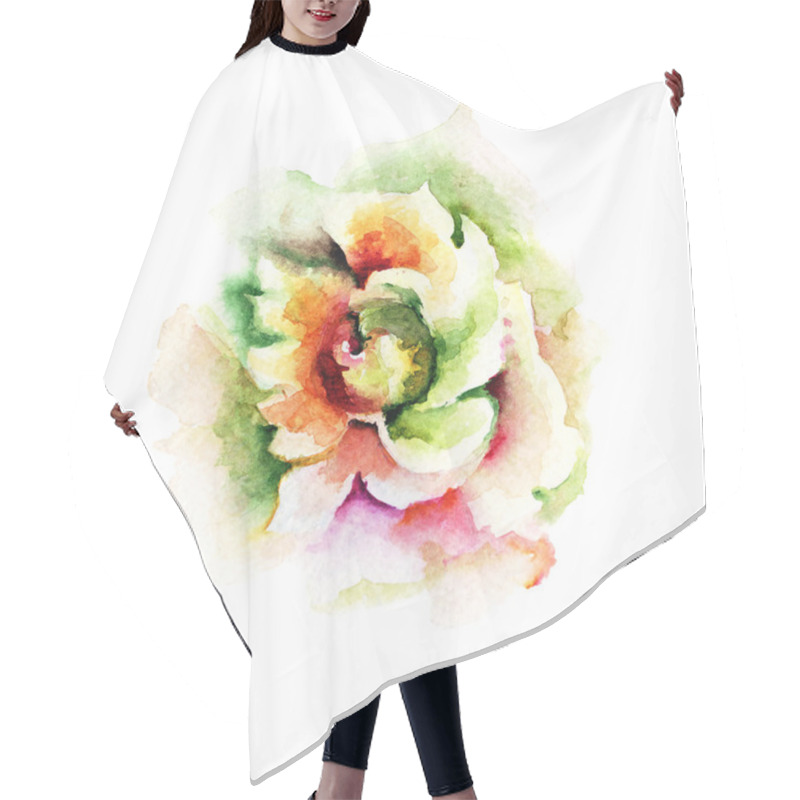 Personality  Beautiful Rose Flower Hair Cutting Cape