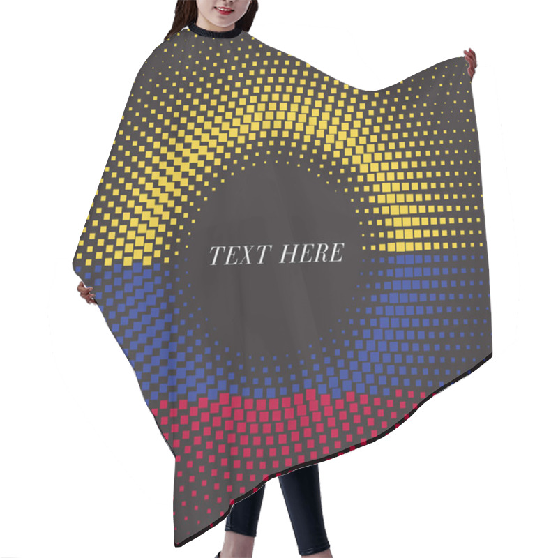 Personality  Half Tone Square Round Gradient Template Colombia Flag Hair Cutting Cape