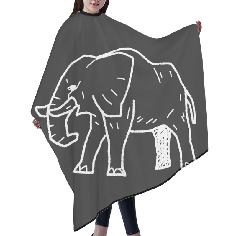 Personality  Elephant Doodle Hair Cutting Cape