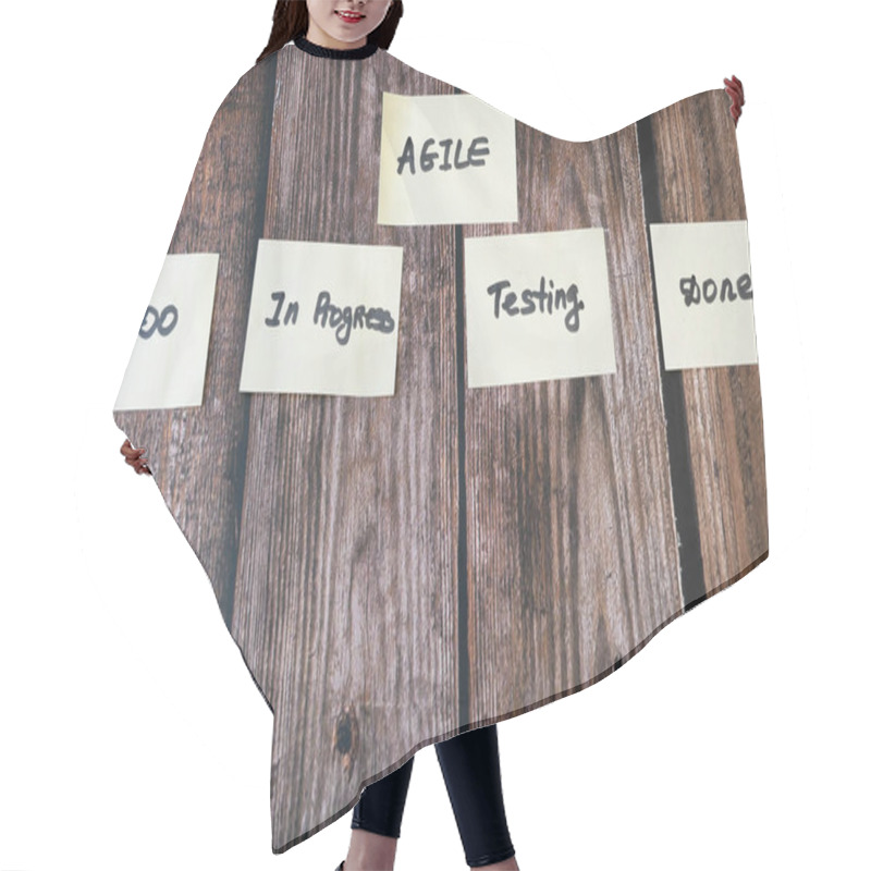 Personality  Software Scrum Agile Board With Paper Task, Agile Software Development Concept Hair Cutting Cape