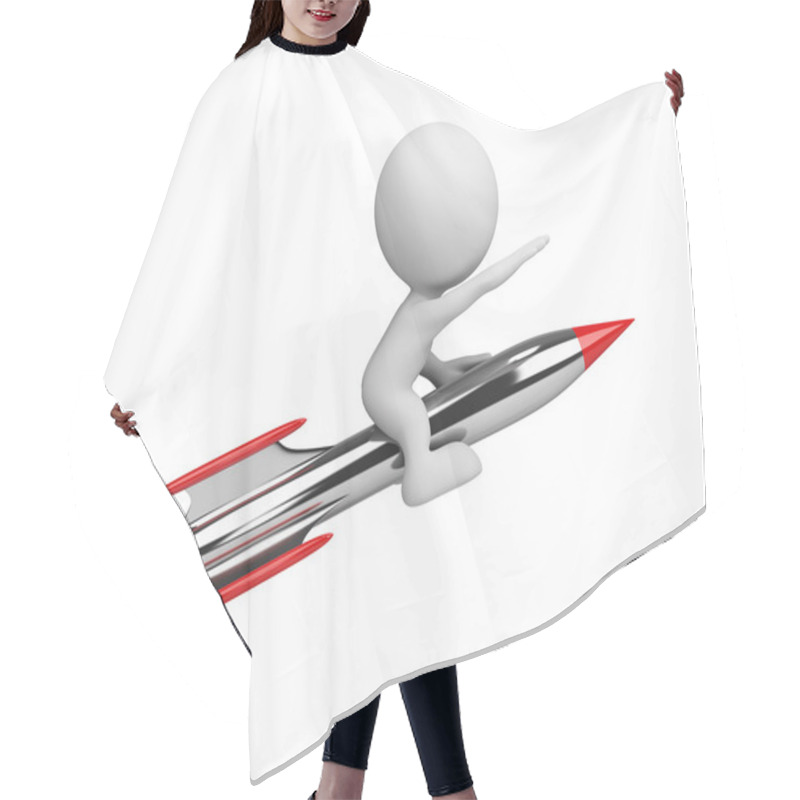 Personality  3d Person On A Rocket Hair Cutting Cape