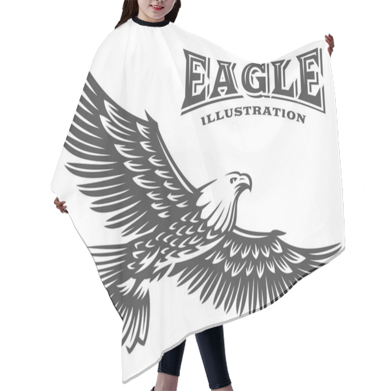 Personality  Eagle Vector Illustration, Emblem On White Background Hair Cutting Cape