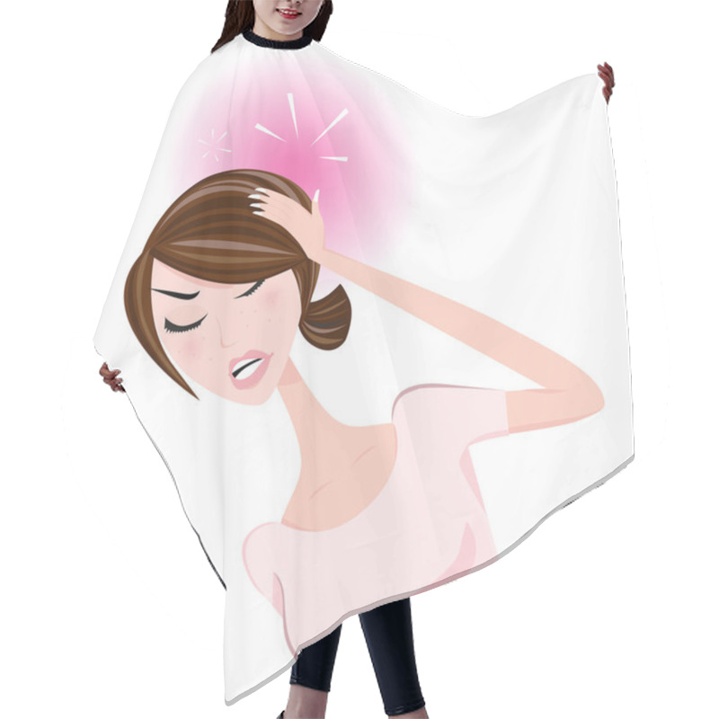 Personality  Woman With Headache Hair Cutting Cape