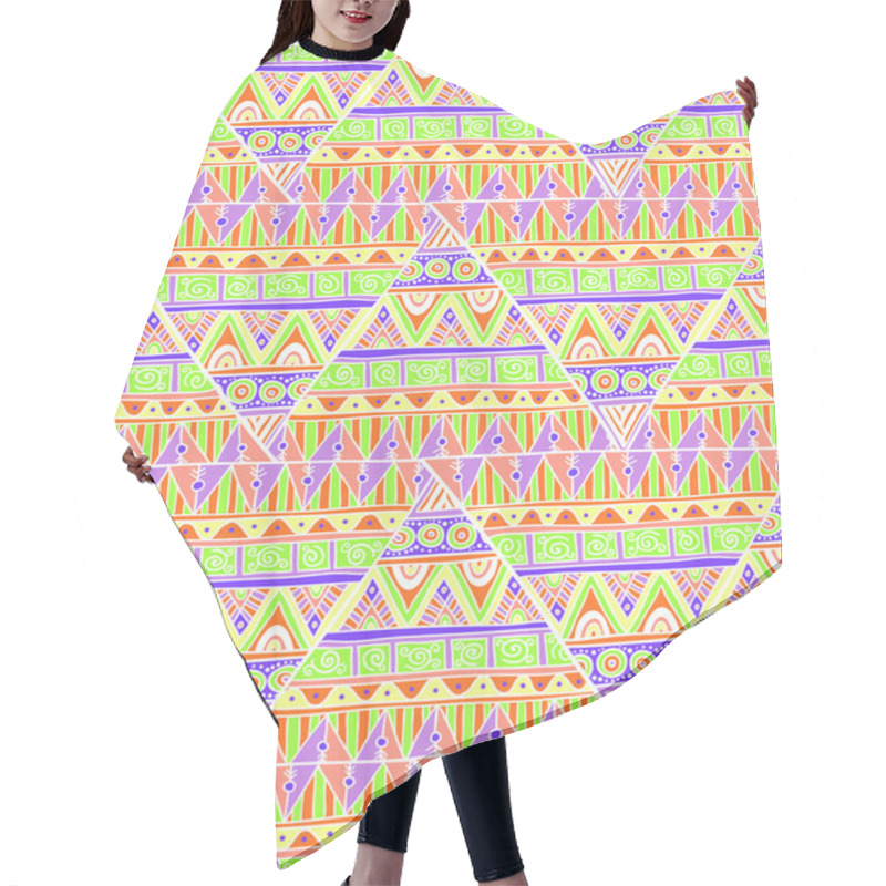 Personality  Ethnic Triangle Pattern Hair Cutting Cape