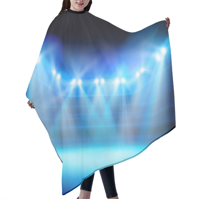 Personality  Stadium Illuminated By Floodlights. Vector Illustration. Hair Cutting Cape