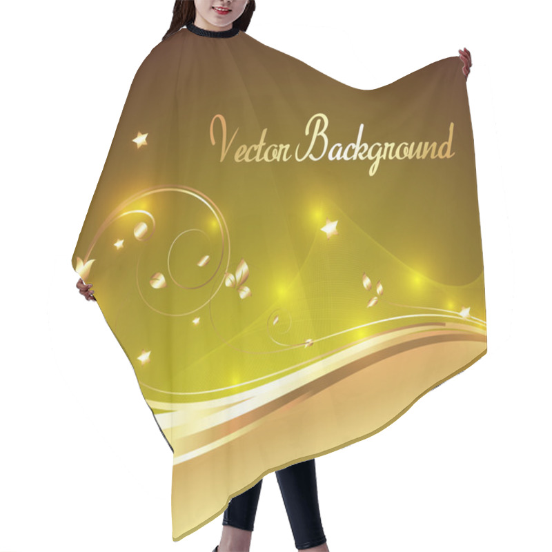 Personality  Bright Decorative Golden Flourish Design Elements Hair Cutting Cape