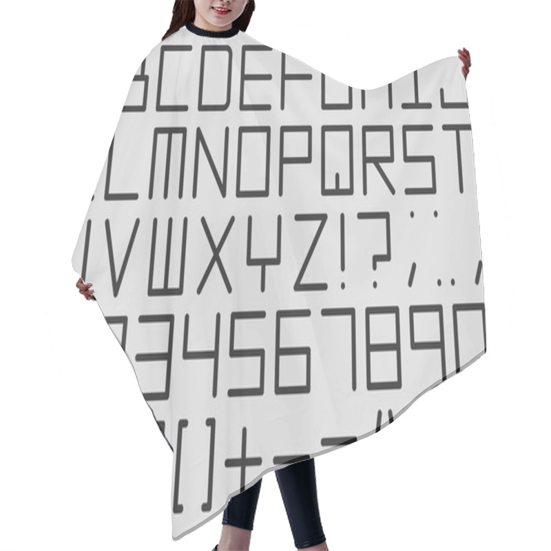 Personality  English Alphabet In Digital Style. Hair Cutting Cape