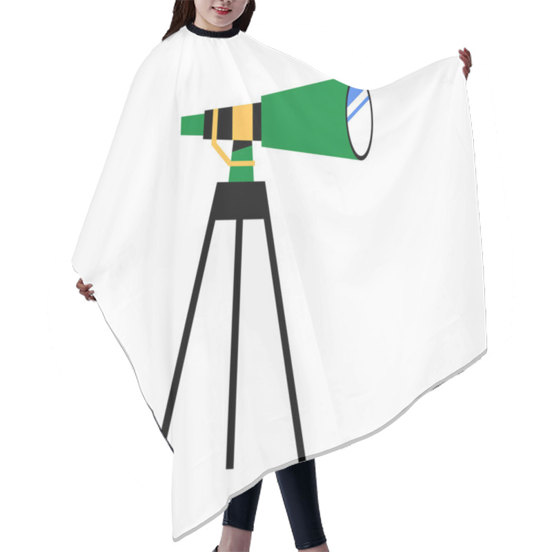 Personality  A Telescope Mounted On A Tripod, Ready For Stargazing And Exploration, Symbolizing Curiosity And Astronomy In A Simple, Isolated Setting. Hair Cutting Cape