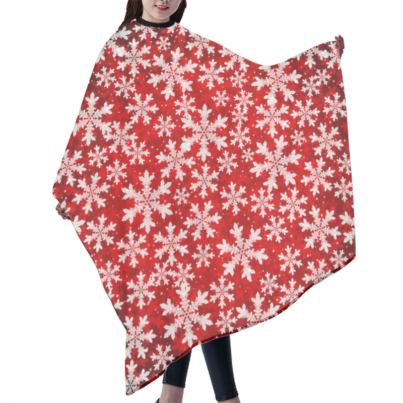 Personality  Abstract Christmas Background With Soft Fluffy Snowflakes. Hair Cutting Cape