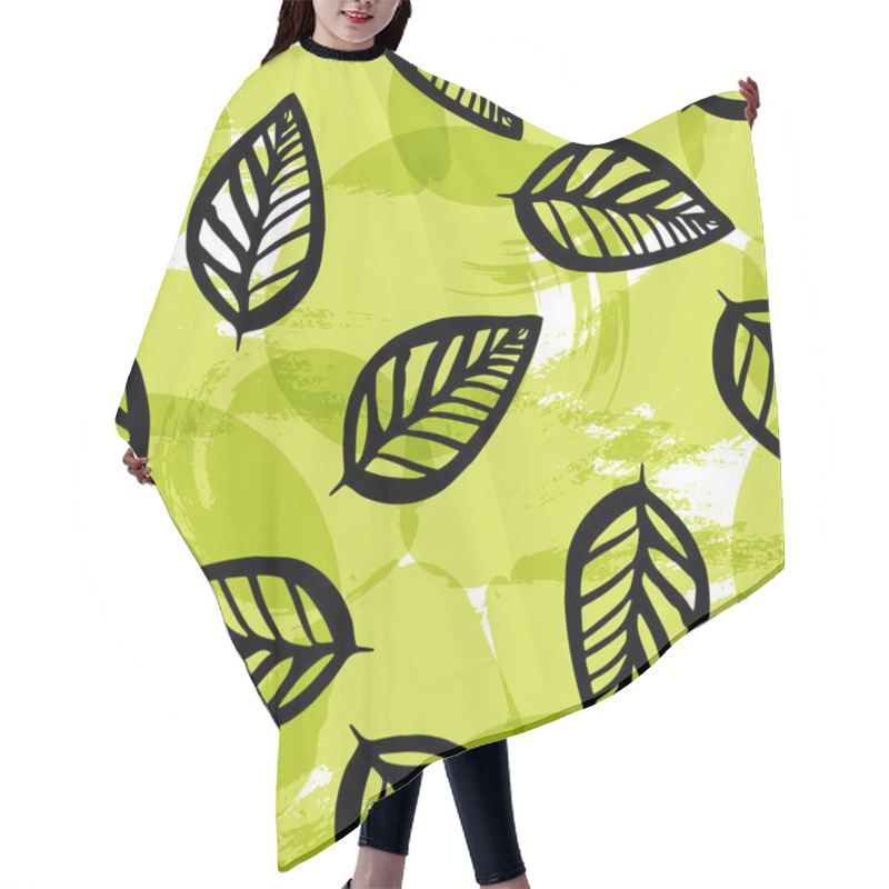 Personality  Green Natural Seamless Pattern. Hair Cutting Cape