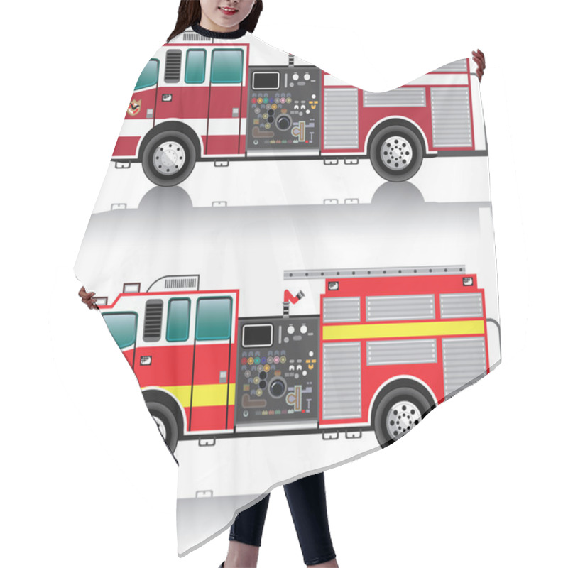 Personality  Firetruck Vector Hair Cutting Cape